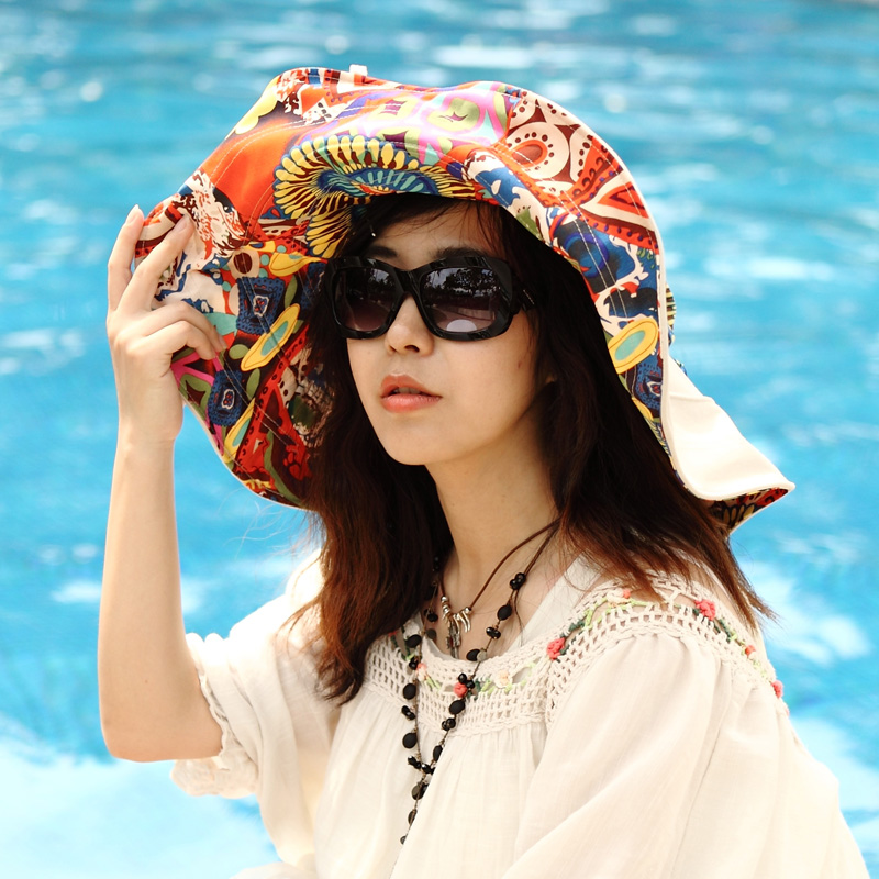 太阳帽女士大沿遮阳帽子夏天防紫外线沙滩帽户